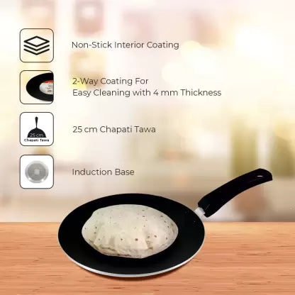 Baltra Induction Base Non-Stick Dosa Tawa 25 CM BTN-235 Tawa 25 cm diameter  (Aluminium, Non-stick, Induction Bottom) Baltra Induction Base Non-Stick Dosa Tawa 25 CM BTN-235 Tawa 25 cm diameter  (Aluminium, Non-stick, Induction Bottom)